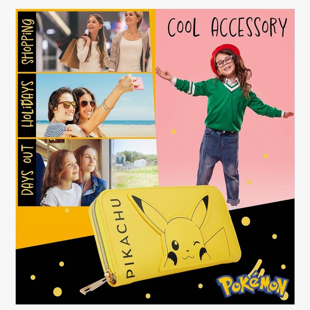 🆕 Pokemon Purses for Women Teenagers Girls - Large Ladies Purse with Card Slots - Picture 6 of 6